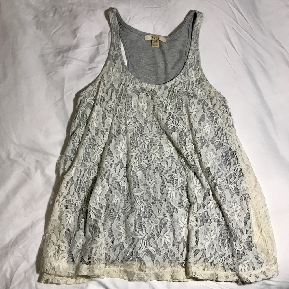 Lace racerback top
